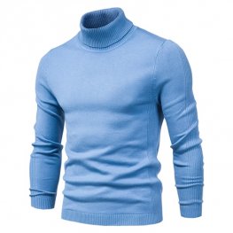 New Winter Turtleneck Thick Mens Sweaters Casual Solid Color
